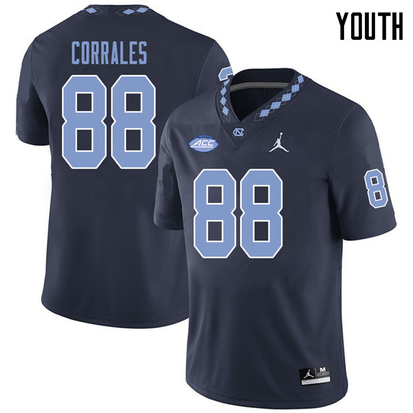 Jordan Brand Youth #88 Beau Corrales North Carolina Tar Heels College Football Jerseys Sale-Navy